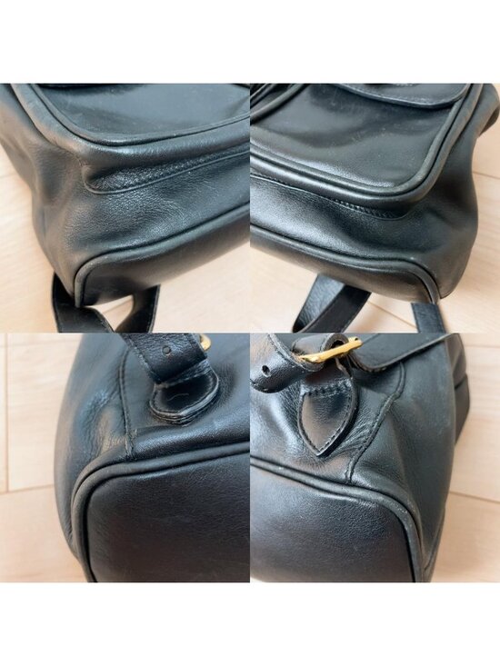 Gucci Vintage Bamboo Backpack Leather Turnlock Black main image 5